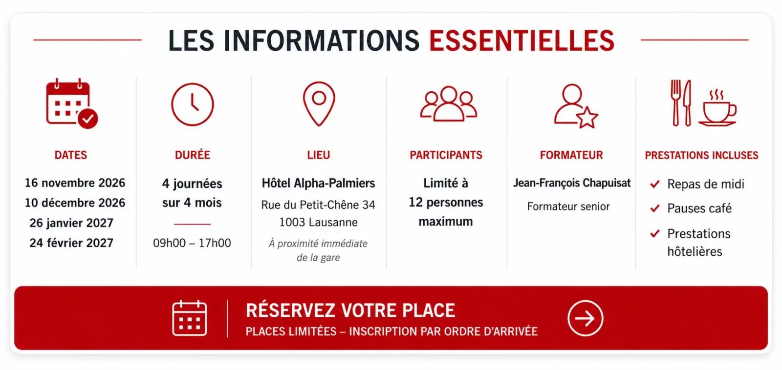 Formation inter-entreprises en management à Lausanne 2 Inter-entreprise Lausanne 2026-2027